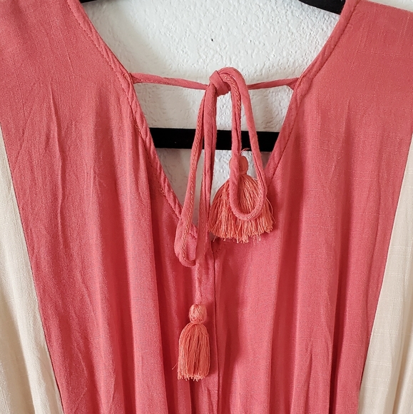 GIGIO BY UMGEE Marsala Color‎ Block V Neck Mini Dre - Picture 10 of 16